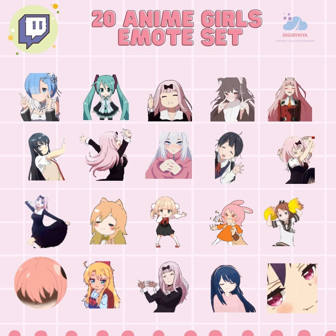 Animated Twitch Emote, Anime Girls Cute - Ready to Use for Streamers