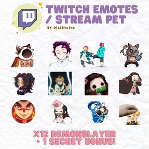 Animated Twitch Emote, Demon Slayer,  Nezuko, Tanjiro, Zenitsu, Cute Emotes, Anime - Ready to Use for Streamers