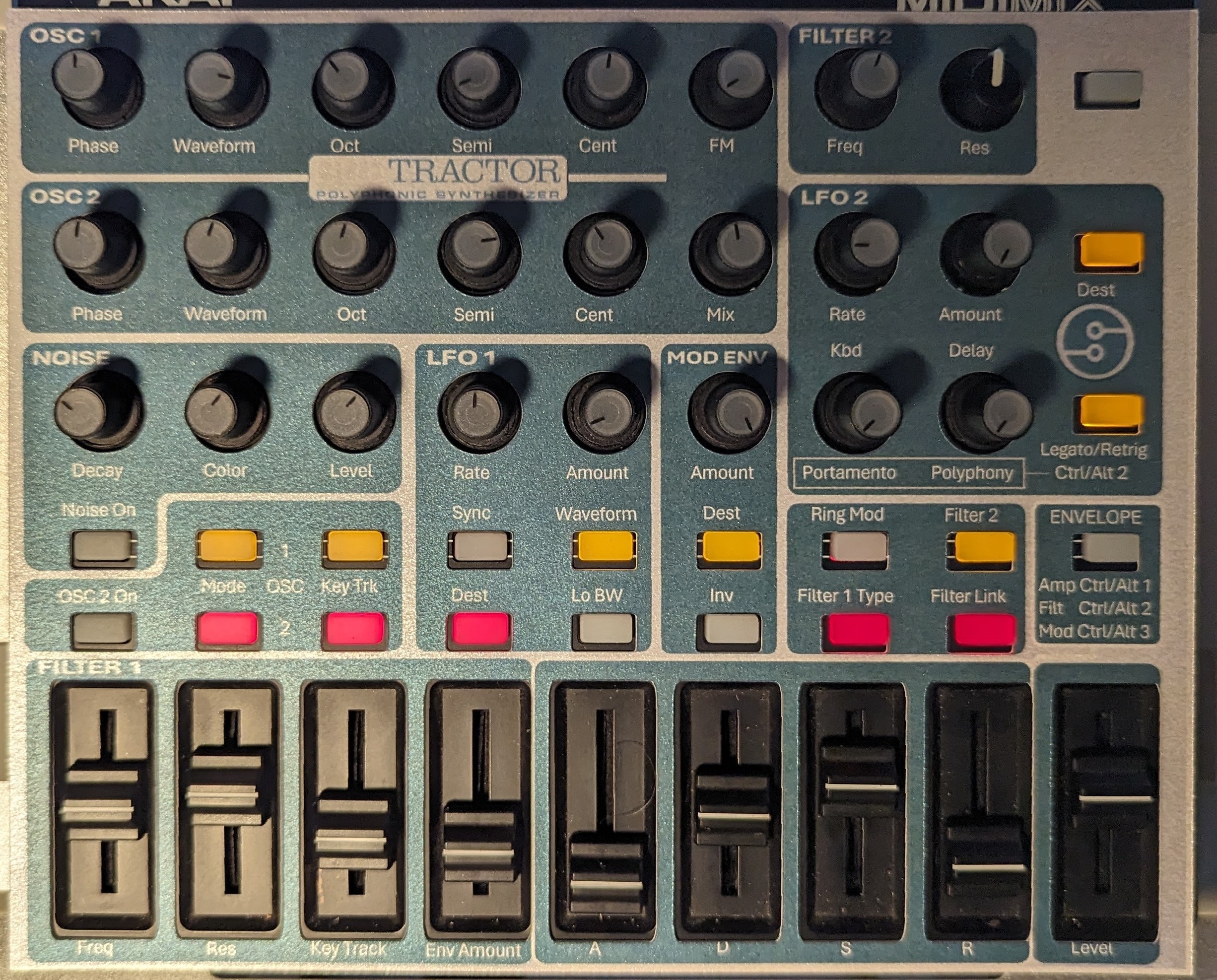 Subtractor Synth - Akai Midimix Controller Overlay for