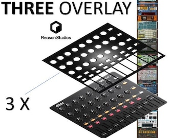 3 x Overlay for Akai Midimix. Choose any 3 Reason devices. Comes with Remote MIDI mapping for full functionality.