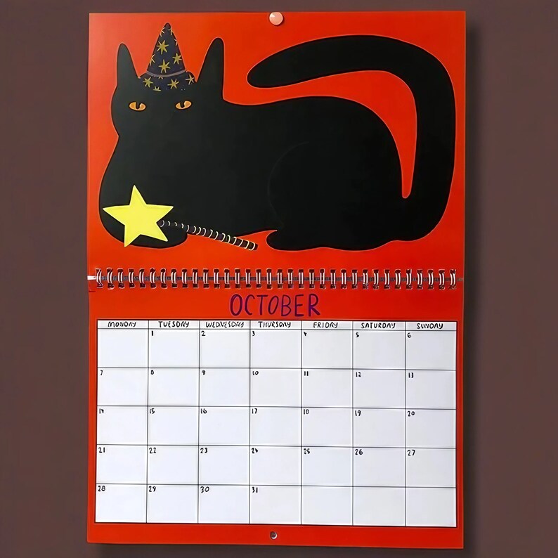 Scaredy Cats 2024 Monthly Calendar, Horror Movie Cat Parody 12month