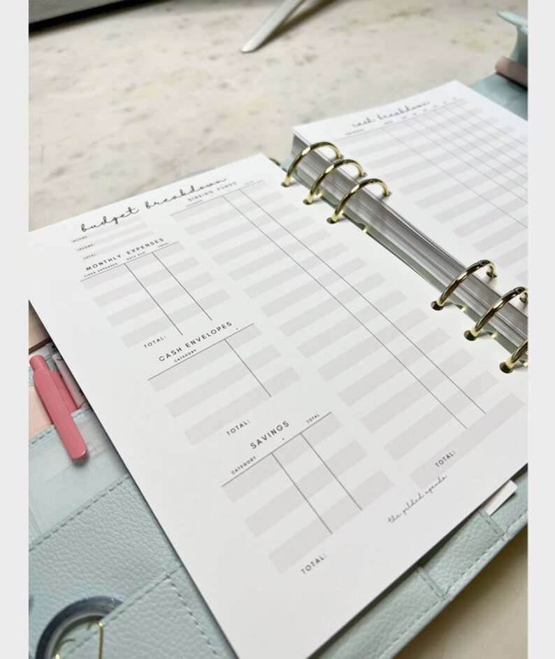 A5 Insert Budget Refills Budget Breakdown Cash Envelope Budget Cash