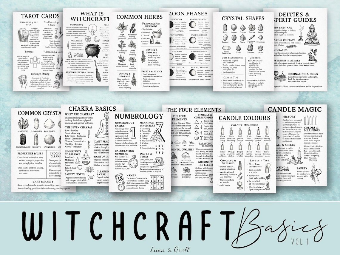 Printable Grimoire Pages – Witchcraft Basics Vol. 1, Tarot Planner (PDF ...