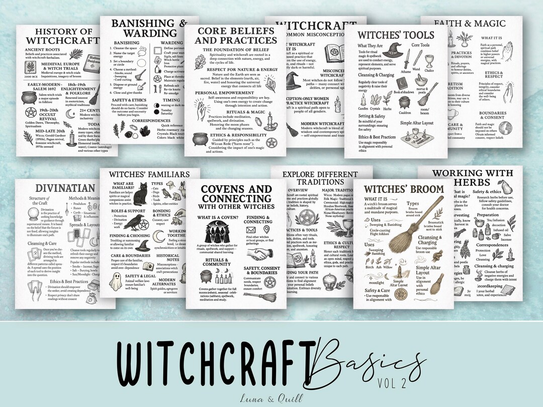 Book of Shadows Printable Grimoire Pages – Witchcraft Journal Spell ...