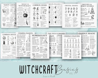 Pages imprimables du grimoire – Les bases de la sorcellerie Vol. 1, planificateur de tarot (PDF)