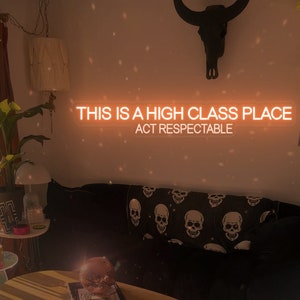 This Is A High Class Place Neon Sign| Bedroom Neon Sign|Cowboy Room Decor |cowboy party decor |Trendy Aesthetic Decor |Office wall Decor