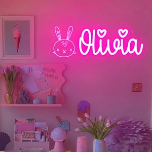 Custom Kid Name Neon Sign With Nine Cute Animals| Kids Room Decor| Gift For Kids| Baby Neon Sign| Nursery Decor| Boys Girls Room Decor