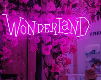 Custom WONDERLAND Neon Sign, LED Wall Decor
