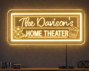 Custom Home Theater Neon Sign: Personalized LED Cinema Decor