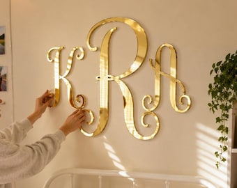 Personalized Southern Monogram Wall Decor, Custom Acrylic Monogram Letters, College Dorm Room Decor, Back to School Gift for Her