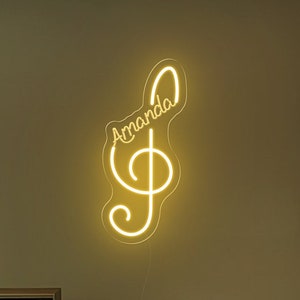 Musical Note Name Custom Neon Sign, Music Wall Sign, Studio Wall Decoration, Music room wall art, bedroom led Neon Sign, Music decoration