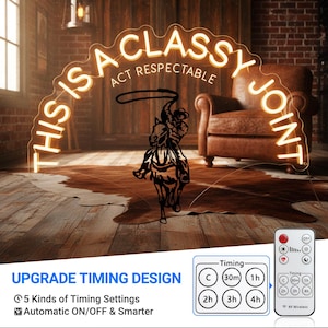 Cowboy "Howdy" Neon Sign: Western Ranch LED Light