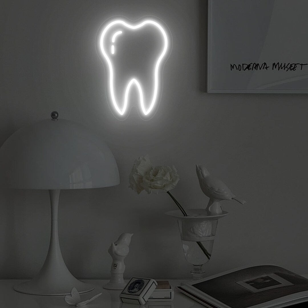 Tooth Neon Sign| Custom Gift for Dentist |dental Hygienist Gift| White ...