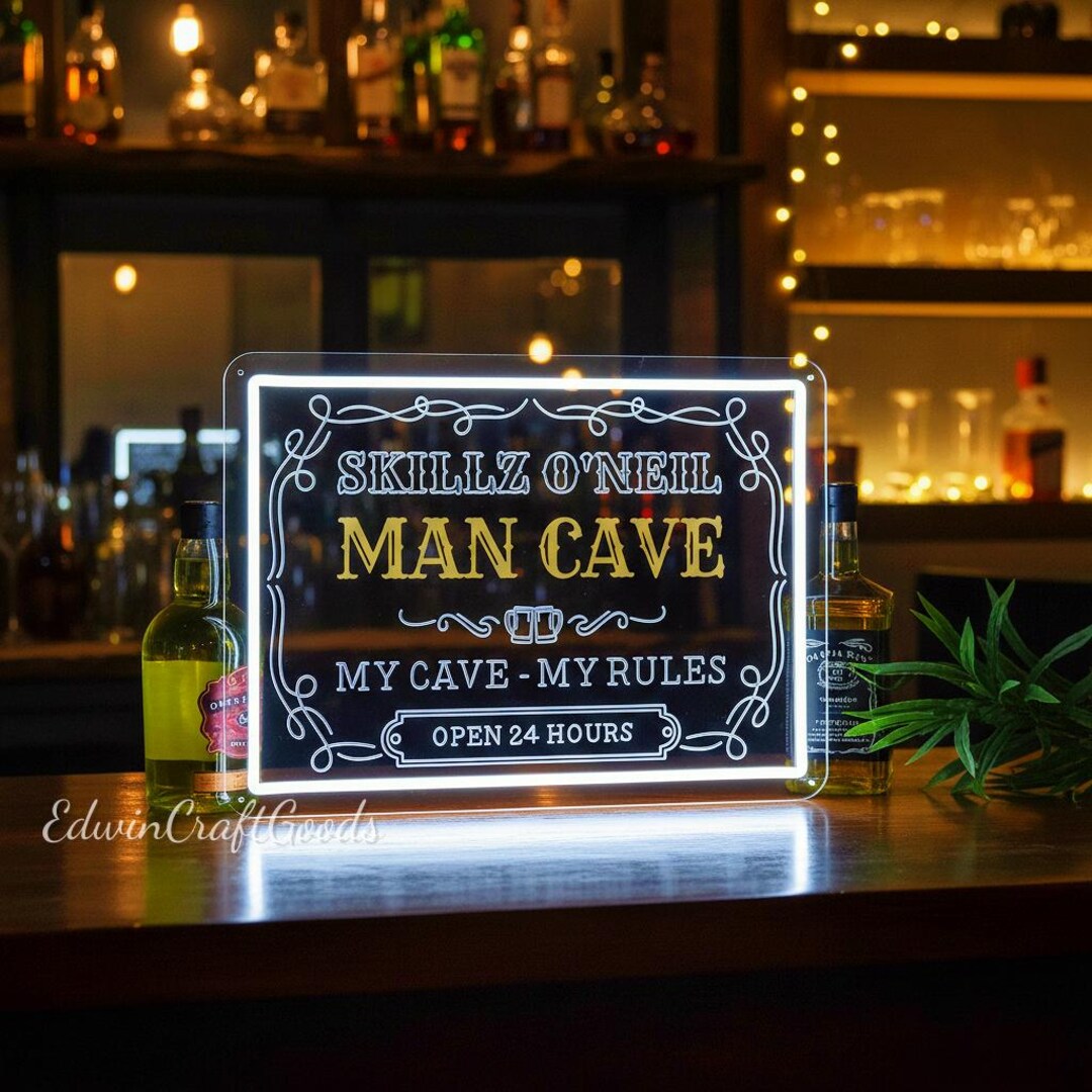 Custom Man Cave LED Neon Bar Sign, Christmas Gift - Etsy