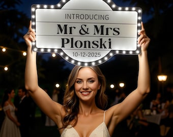 Custom LED Marquee Wedding Sign: Personalized Party Decor