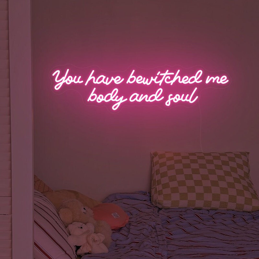 You Have Bewitched Me Body and Soul Neon Sign, Book Lover Gift, Jane Austen Literary Wall Art