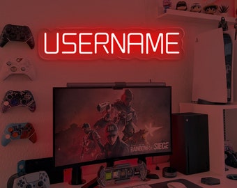 Custom Username LED Neon Sign: Gamer Room Decor