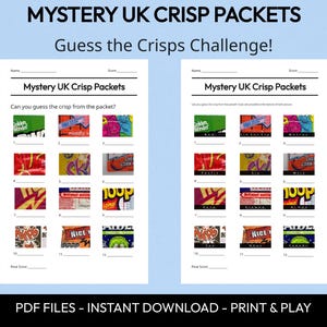 UK Crisp Packets Picture Quiz, afdrukbare trivia-game (direct downloaden) afbeelding 2