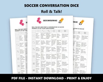 Dés de conversation de football : jeu amusant de liaison d'équipe (téléchargement instantané)