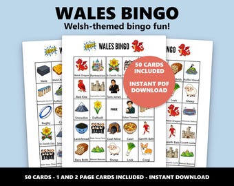 Wales Bingo: Welsh Themed Bingo Game (Instant Download)