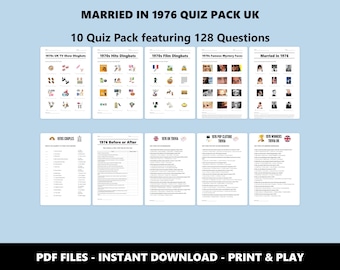 50th Anniversary Quiz Pack: UK 1976 Trivia Bundle (PDF Download)