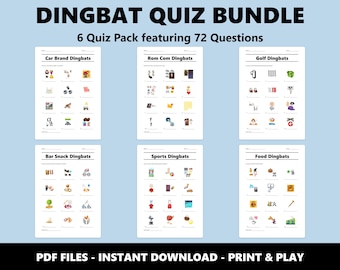 Dingbat Quiz-paket: Roliga frågesporter för fester och familj (PDF-nedladdning)