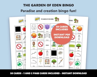 Il Giardino dell'Eden Bingo: Gioco del bingo a tema biblico (Download immediato)