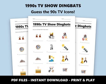 1990年代のテレビ番組のクイズ：印刷可能なトリビアゲーム（PDFですぐにダウンロード）