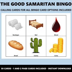 Der barmherzige Samariter Bingo: Bibel Gleichnis Themed Bingo Spiel (Instant Download) Bild 4