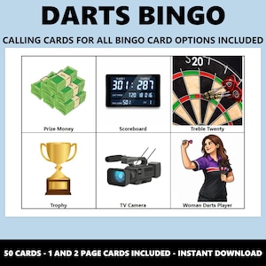 Darts Bingo Game: Darts-Themed Party Activity (Instant PDF Download) image 4