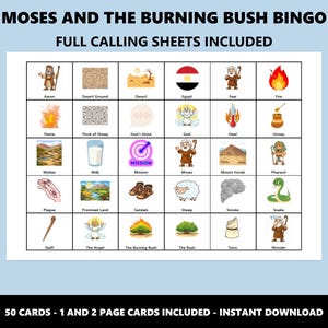 Moses och den brinnande busken Bingo: Bingospel med bibelberättelsetema (Direkt nedladdning) bild 2