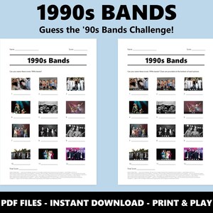 1990s Bands Picture Quiz: Music Trivia Game (Instant PDF Download) image 2