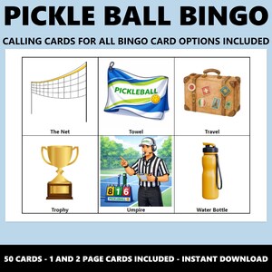Pickle Ball Bingo: Pickleball Themed Bingo Game (Instant Download) image 4