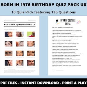 50th Birthday UK Quiz: Born in 1976 Trivia Bundle (Instant PDF Download) image 4
