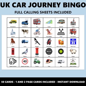 英国ドライブ旅行ビンゴ：家族で楽しめる英国ロードトリップビンゴゲーム（即時ダウンロード） 画像 3