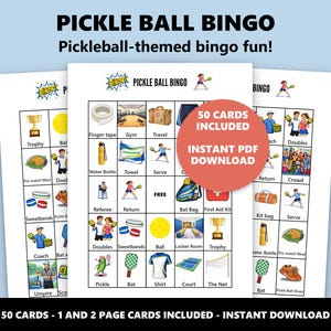 Pickle Ball Bingo: Pickleball Themed Bingo Game (Instant Download) image 1