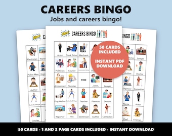 Careers Bingo: Berufe Bingo Spiel (Instant Download)