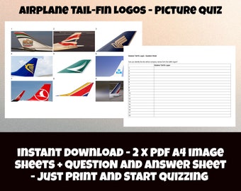 Air-Plane Tailfin Logos | Picture Quiz | Pub Quiz | Picture Round | Travel Trivia Quiz | General Knowledge | Trivia Questions | Game Night