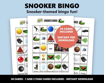 Snooker Bingo Spiel: Themen Party Spaß (Instant Download)
