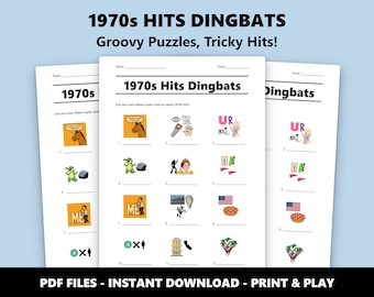1970年代ヒット曲の絵クイズ：パーティーで楽しめる音楽クイズゲーム（PDFですぐにダウンロード）