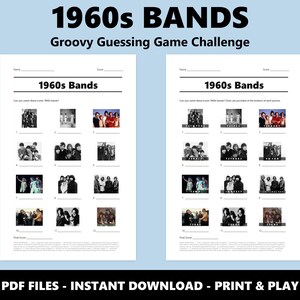 1960s Bands Picture Quiz: Fun Music Trivia Game for Parties (Instant PDF Download) image 2