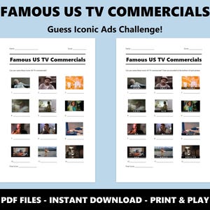 Bekannte US-Werbespots Bilder Quiz: Retro Marketing Quiz (Instant PDF Download) Bild 2