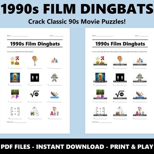1990s Film Dingbats Picture Quiz: Fun Movie Trivia Game for Parties (Instant PDF Download) image 2