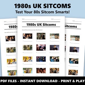1980s UK Sitcoms Picture Quiz: Trivia Game (Instant PDF Download) image 1
