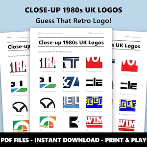 Quiz fotografico sui loghi britannici degli anni '80: gioco a quiz retrò (download in PDF) immagine 1