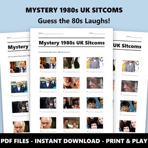 1980s UK Sitcoms Picture Quiz: Close-up British TV Trivia Game Night (PDF Download) image 1