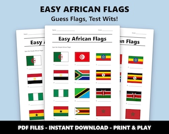 African Flags Picture Quiz: Educational Trivia Game for Kids (PDF Download)