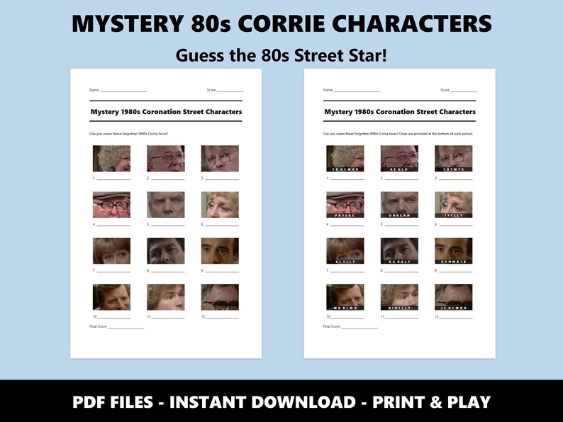 1980s Coronation Street Mystery Picture Quiz: Trivia Game (Instant PDF Download) image 2