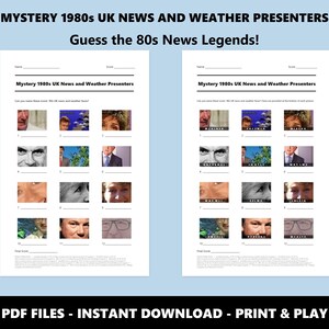 1980s UK News Presenters Picture Quiz: Printable Trivia Game (Instant PDF Download) image 2