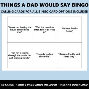 Dad Sayings Bingo: Classic Phrases Game (Instant Download) image 4